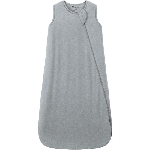 Mosebears Unisex Baby Sleep Sack 1.0 TOG, Supersoft Rayon Made from Bamboo Wearable Blanket with 2-Way Zipper (Grey,0-6 Months)