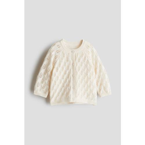 POINTELLE-KNIT CARDIGAN