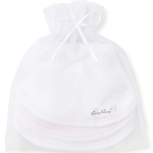 Pink Dot 3 Pack Bib Set w/ Tulle Bag