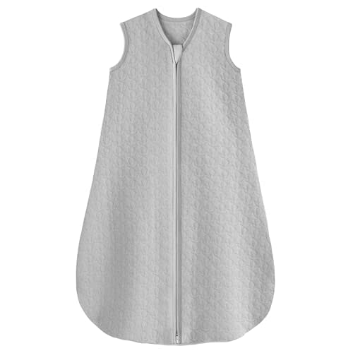 Unnivoll Baby Sleep Sack 0-6 Months 1.0 Tog Baby Wearable Blanket Cotton Sleeping Sack Quilted Baby Sleep Bag with 2-Way Zipper for Infant Newborn Grey
