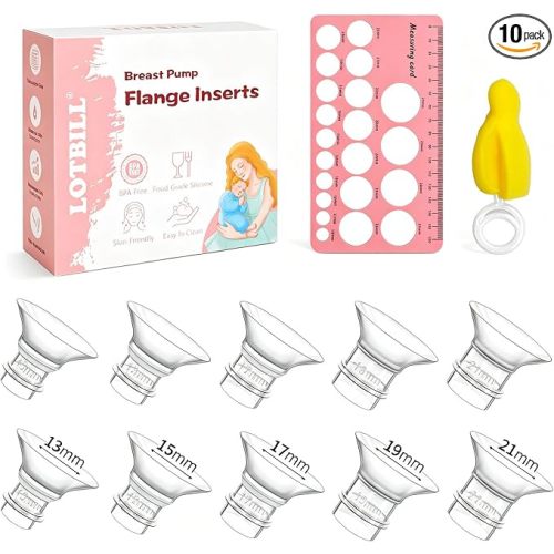 Flange Insert 13/15/17/19/21mm 10PCS Compatible with Momcozy S12 Pro/S9 Pro/S12/S9/Medela/Spectra etc Electric Breast Pump 24mm Flange/Shield, Reduce 24mm Tunnel Down to Correct Size