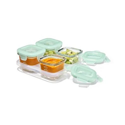 Tot Glass 4-Pack Baby Blocks Food Storage Containers