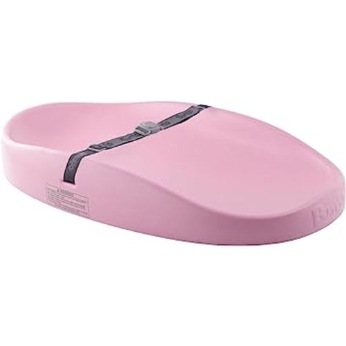 Bumbo Baby Infant Soft Contoured Foam Comfortable Easy to Clean Portable Changing Pad with Restraining Belt for On The Go Diaper Changing, Pink