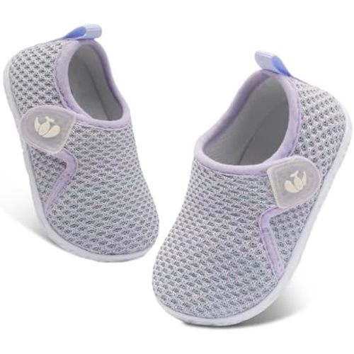 FEETCITY Zapatos de bebé para niños y niñas, zapatos de cuna transpirables y ligeros sin cordones