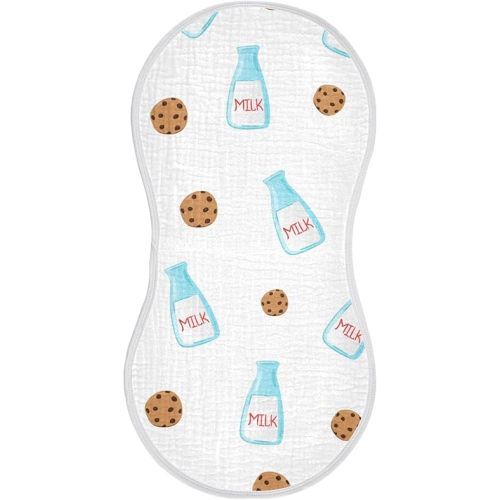 Chocolate Cookies Milk Burp Cloths Baby Boys Girls Absorbent Soft Cotton Burping Cloths Rags, 1 Pack