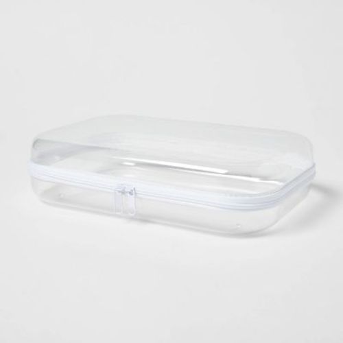 Large Hard Sided Zipper Pencil Case Clear - up&up™