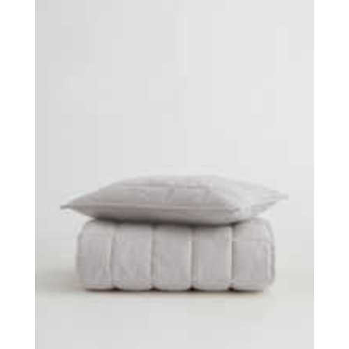Light Grey - European Linen Toddler Quilt & Sham Set