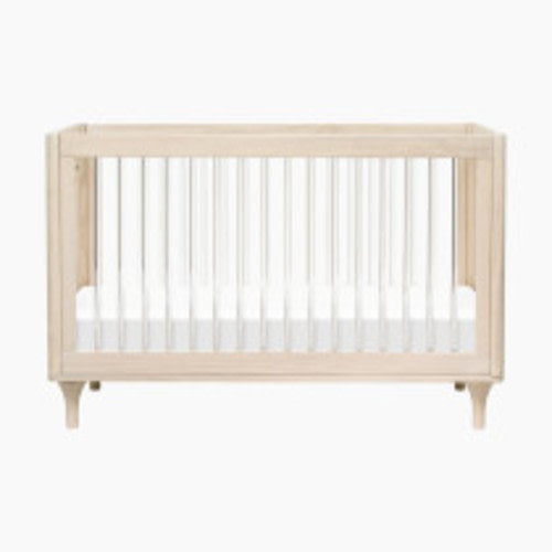 babyletto Lolly 3-in-1 Convertible Crib with Toddler Bed Conversion Kit - Washed Natural/Acrylic