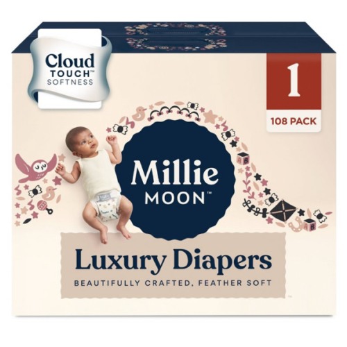 Millie Moon Luxury Diapers Size 1 - 108ct