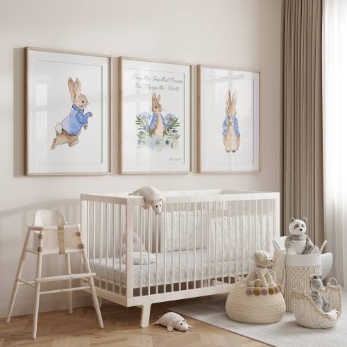 Peter Rabbit Nursery Prints, Wall Prints, Bunny Nursery Prints, Rabbit Nursery Prints, Nursery Wall Art, Nursery Decor, Cute Animal Prints,