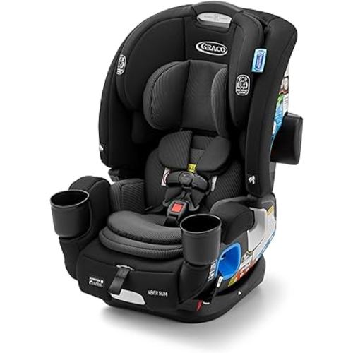 Graco 4Ever DLX Slim 4-in-1 Infant to Toddler Car Seat, Rear Facing, Forward Facing, to High Back Booster & Backless Booster, Slim Car Seat Saves Space & Grows with Child, Thompson