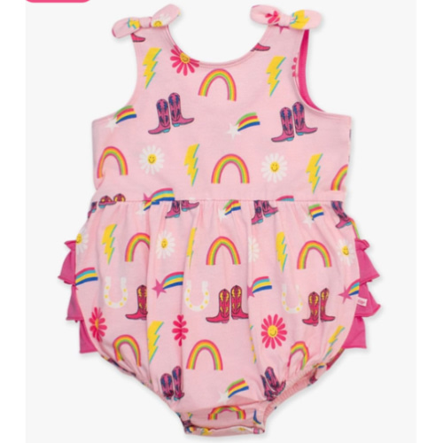 Knit Tie Shoulder Bubble Romper