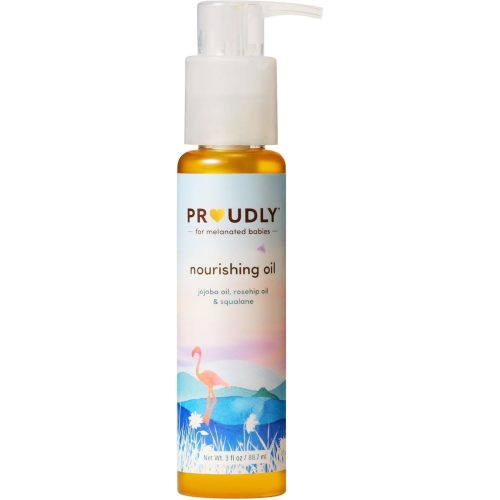 PROUDLY Nourishing Baby Oil - Blend of Premium Oils, Squalane, and Vitamin E for Dry Skin and Even Great for Textured Hair - Baby Massage Oil, Locks in Moisture - 3oz