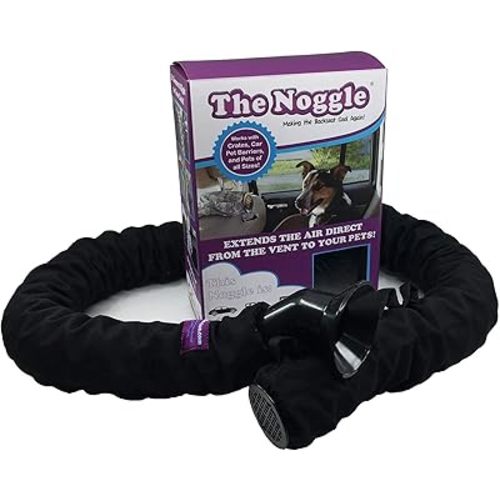 The Pet Noggle - Extend Hot and Cold Air From Your Dash AC Vent to Pets in the Back Seat - Summer and Winter Vehicle Traveling System to Keep Dogs and Cats Comfortable in the Car - 6ft, Black Ice