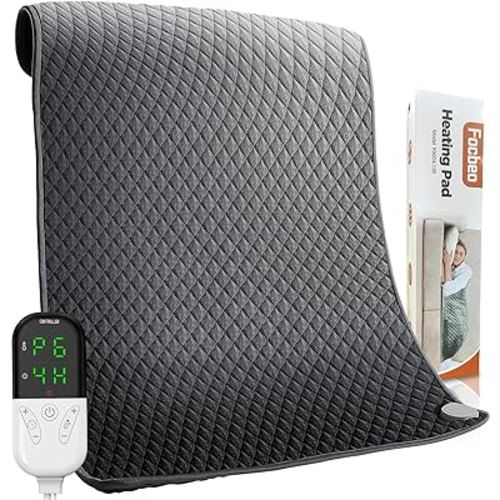 Heating Pad, 32"x24" King Size Electric Heat Pad for Back, Neck, Shoulder Pain, Fast Heating 6 Temperature Level, 4 Timer Modes, Auto Shut Off, Ultra Soft Machine Washable