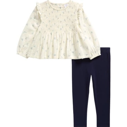 Smocked Long Sleeve Top & Leggings Set, 6M