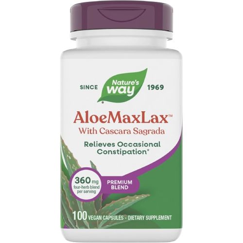 Nature's Way AloeMaxLax Capsules, Relieves Occasional Constipation*, 100 ct