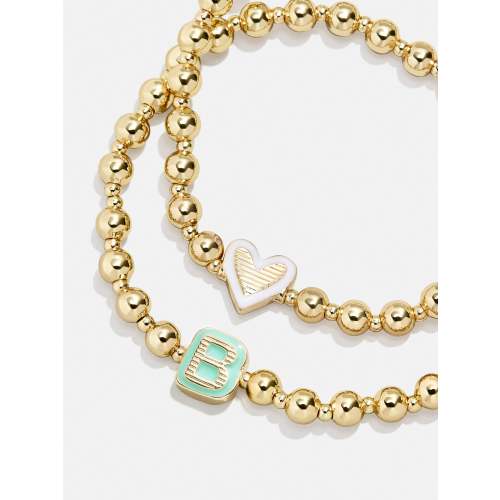 Initial & Heart Kids' Pisa Bracelet Set - Initial & Heart