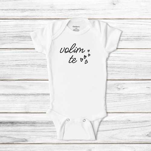 Volim Te, I love you Infant Bodysuit, Croatian Mom Baby Gift, Croatian, Serbian, Bosnian, Balkan Baby Shower