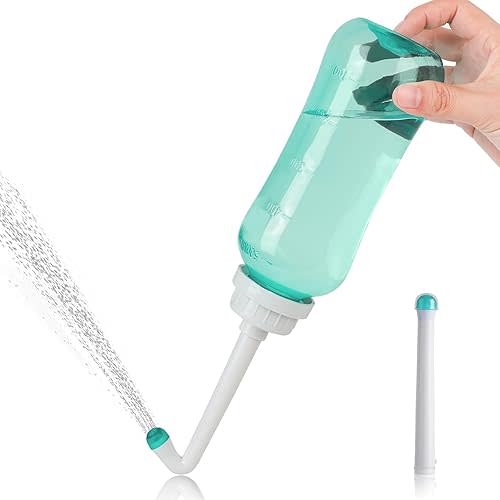 LIVE4COOL Peri Bottle for Postpartum Travel Bidet Perineal Care 16.9oz/500ml for Mom and Baby Clean,Portable Douche Bottle with 2 Rinse Tubes for Baby Female Menstruation Cleaning Lochia Hemorrhoids