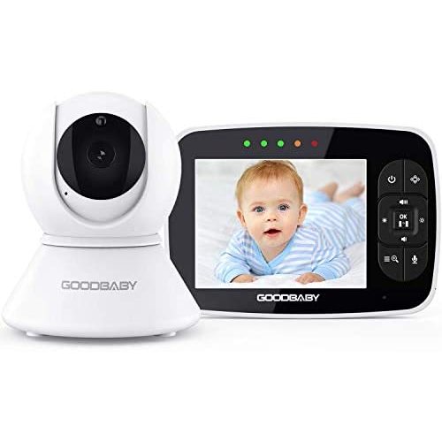 Baby Monitor with Remote Pan-Tilt-Zoom Camera|Keep Babies Safe with 3.5” Large Screen, Night Vision, Talk Back, Room Temperature, Lullabies, 960ft Range by GoodBaby SM35PTZ