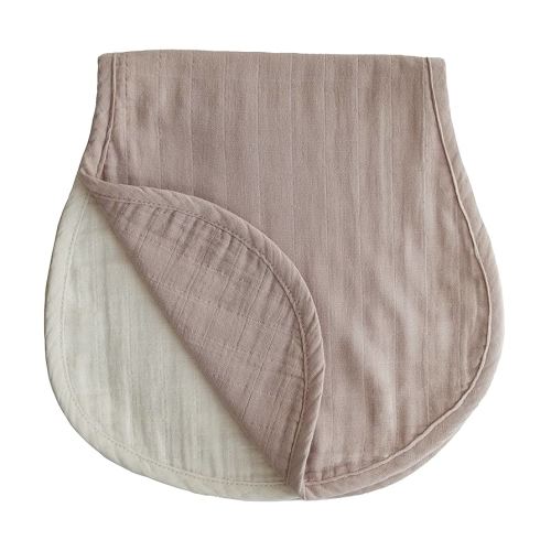 mushie Muslin Baby Burp Cloths | 100% Organic Cotton, Set of 2 (Natural/Fog)