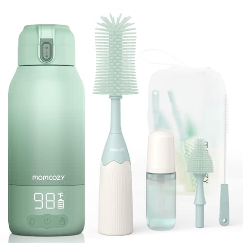 Momcozy Portable Milk Warmer for Travel & Bottle Brush Kit