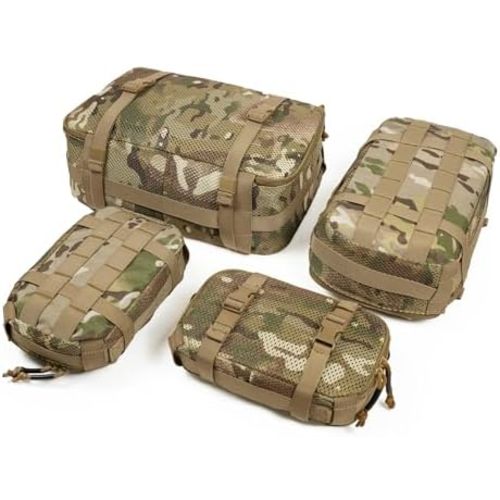4 Set Tactical Packing Cubes ，Compressible Mesh Duffle Storage Bag,Portable Edc Molle Pouch Organizer.