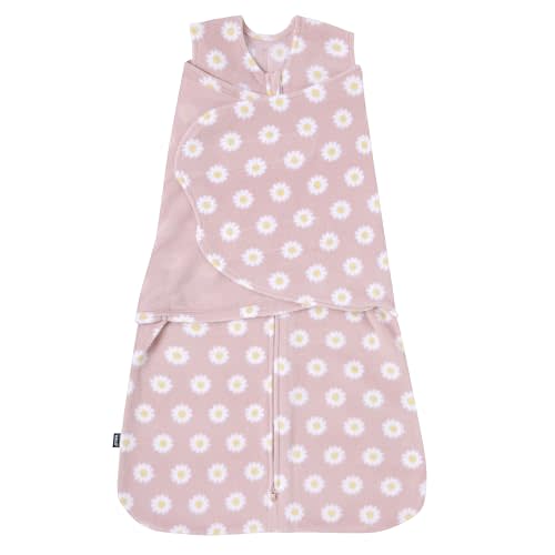 HALO Micro-Fleece Sleepsack Swaddle, 3-Way Adjustable Wearable Blanket, TOG 3.0, Daisy, Newborn, 0-3 Months