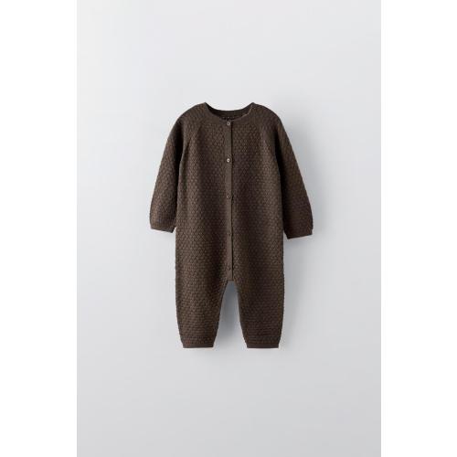 LONG WOOL BLEND JUMPSUIT - Brown | ZARA United States
