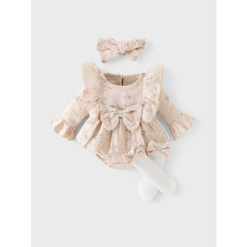 3 Pcs Baby Girl Bodysuit with Socks 3-6 months