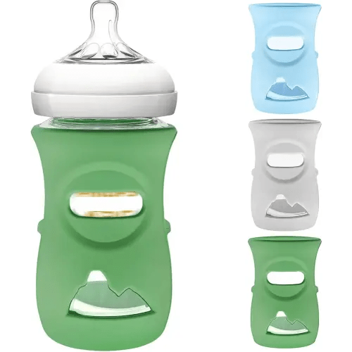 3 Pack Silicone Sleeve for Philips Avent Glass Bottle - Shatter Proof Natural Silicone Bottle Sleeve for Anti Colic Baby Bottles 8 oz & 4 oz - Anti Flow Sleeve for Infant Bottles