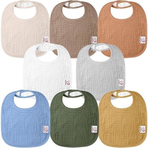 Muslin Baby Bibs 100% Cotton Baby Bandana Drool Bibs for Unisex Baby Girls Boys Toddlers Drooling and Teething