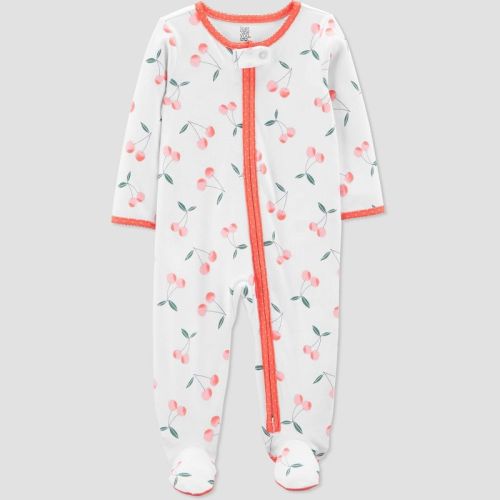 Baby Girls' Cherries Footed Pajamas - Just One You® made by carter's Pink
