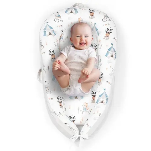 Baby Lounger for Newborn - Baby Nest for Co-Sleeping - Cooling Soft Breathable - Portable Infant Lounger Baby Essentials for Home Travel - Baby Gift for 0-24 Months