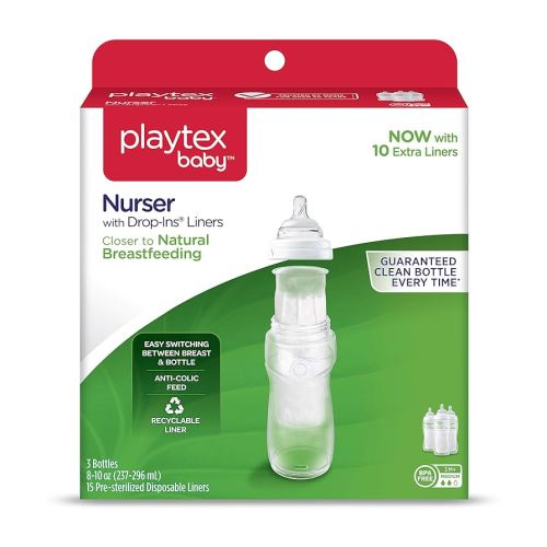 Playtex BPA Free Premium Nurser Bottles with Drop in Liners, 3 Count