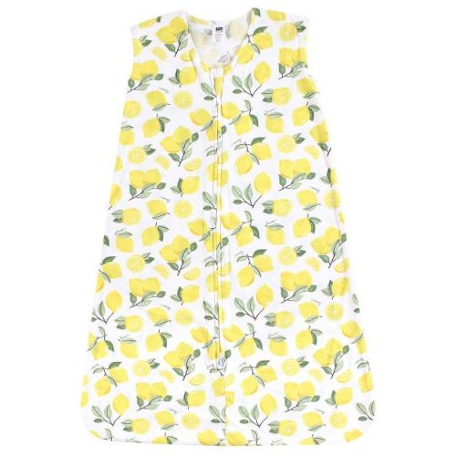 Hudson Baby Infant Girl Cotton Sleeveless Wearable Sleeping Bag, Sack, Blanket, Lemon, 0-6 Months