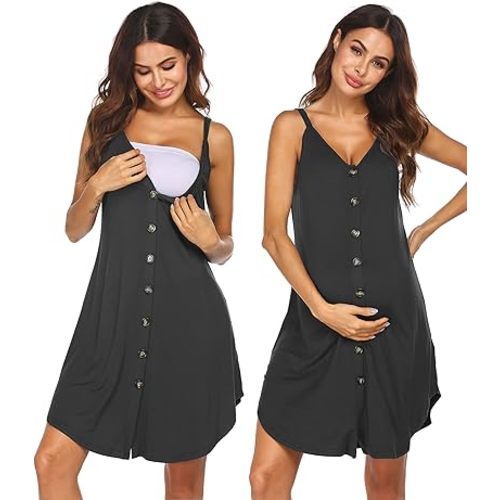 Nursing Nightgown / Hospital Gown - Dark Grey - Small