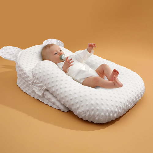 Baby Wedge Chair Cradle Wedge Pillow Reflux Baby Bed Sleeper Breathable Baby Breastfeeding Pillow Cushion White 54X45X5.5CM