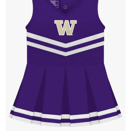 College Baby NCAA Officially Licensed Cheerleader Bodysuit Dress - Team Logo, Multiple Colors, for Baby Girls - (0-24 Months)