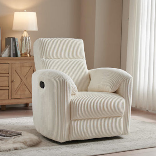 Red Barrel Studio® Totianna Wide Soft Corduroy Fabric with Rocker and 360 Swivel Recliner Chair & Reviews | Wayfair