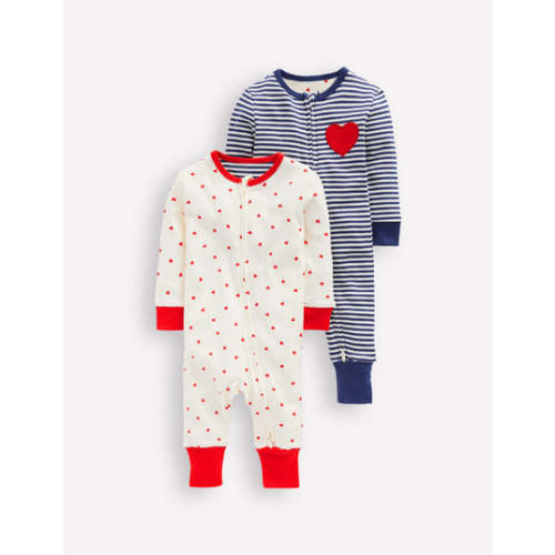Twin Pack Rompers-Starboard Blue Stripe | Boden USA