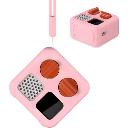 PROfezzion Silicone Case for Yoto Mini Player, Yoto Mini Jacket with Wrist Lanyard Protective Sleeve Case for Kids Mini Audio Device Anti-Slip Silicone Skin Cover - Pink