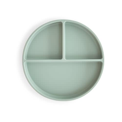 mushie Silicone Suction Plate | BPA-Free Non-Slip Design (Cambridge Blue)