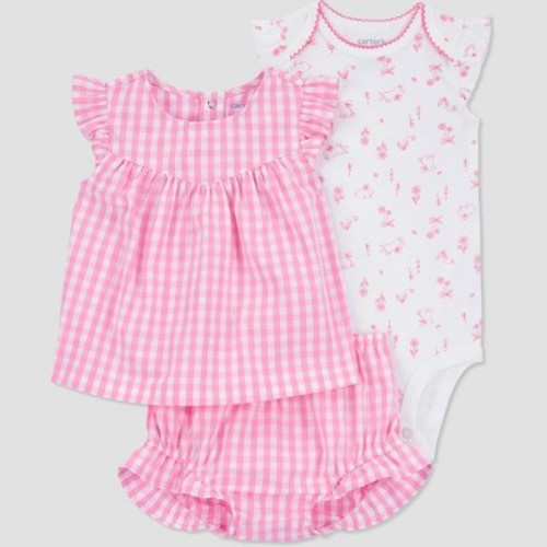 Carter's Just One You® Baby Gingham Bunny Top & Bottom Set - Pink, Size: 3M