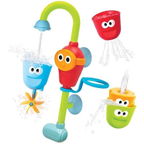 Yookidoo Baby Bath Toy - Flow N Fill Spout - 3 Stackable Cups and Automated Spout