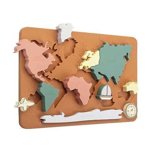 Mr. Pen- Silicone World Map Puzzle, 11.5” x 8.2”, Puzzle for Kids, World Puzzle, Puzzle Kids, Puzzles Kids, Childrens Puzzles, Floor Puzzle, Floor Puzzles for Kids