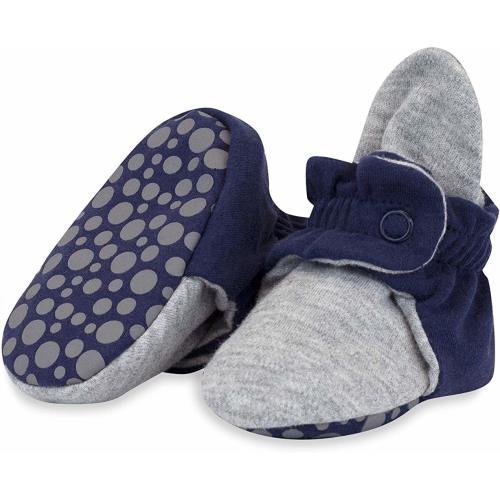 Zutano Organic Cotton Baby Booties With Gripper Soles, Soft Sole Stay-on Baby Shoes