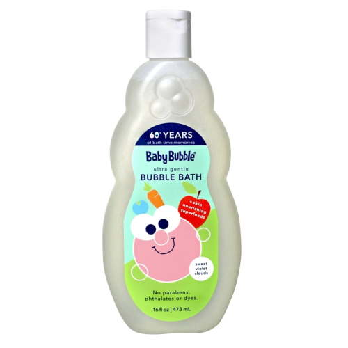 Mr. Bubble Baby Bubble Ultra Gentle Bubble Bath with Skin Nourishing Superfoods, 16 fl oz