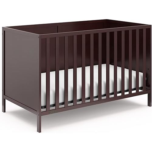 Graco Theo 3-in-1 Convertible Crib (Espresso) - GREENGUARD Gold Certified, Converts to Toddler Bed & Daybed, Fits Standard Full-Size Crib Mattress, 4 Adjustable Mattress Heights